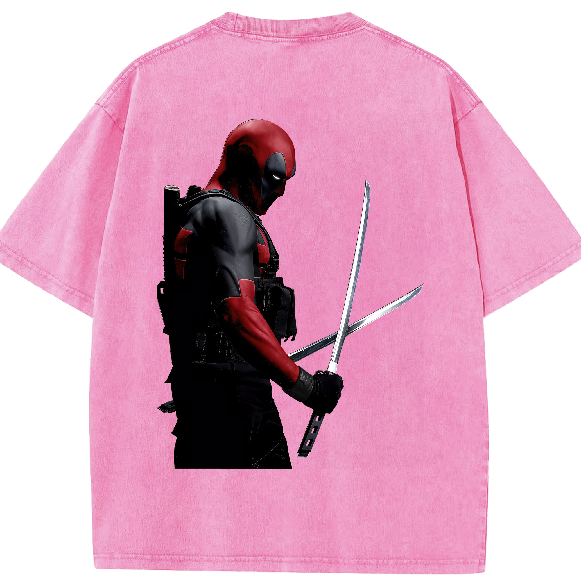（画像用） Deadpool デッドプール 綿100% ヴィンテージ風 半袖Tシャツ（背面プリント）